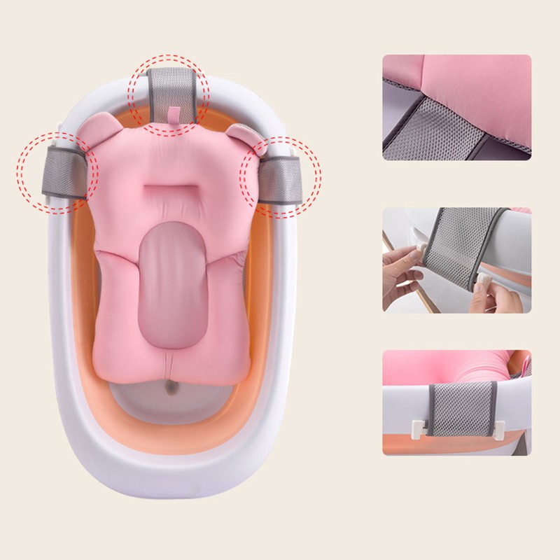Baby Bath Cushion Hands Free Soft Floating Net Baby Bathtub