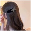 Allereyae Black Butterfly Pins Clips Barrette Rhinestone Butterfly Hair Clip