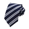 Men Navy Blue Grey White Jacquard Woven Silk Clip on