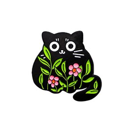 Cartoon Floral Cat Brooch, Funny Anime Enamel Lapel Pins Bulk Set Cool Brooch Button Pins Badge Aesthetic For Backpacks, Bag, Jacket, Cartoon Funny Cat