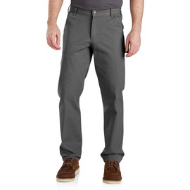 Carhartt Men's Relaxed Straight Rugged Flex Duck Dungaree, Gravel, W34 x L30