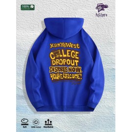 Kanye West "College Dropout" Graphic Hoodie 100% Cotton US Warehouse 7 ColorsColor: Blue, Size: Xl