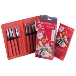 triangle 8-Piece Professional Vegetable Carving Tool Set, Black