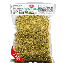 Pistachios Roasted Chopped, 2.2 lb (1 kg), Dry Roasted Unsalted Pistachio Crumbles, Chopped Pistachios nuts for ice cream sundaes, Gusto Etna, Non GMO, Product of Italy