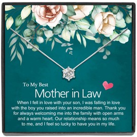 JeeweLife Mother in Law Gifts, Sterling Silver Mom Necklace, Best Gifts for Mother in Law, Birthday/Wedding/Christmas for Her
