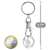 com-four® Metal Keyring with Carabiner and Shopping Trolley Token with
