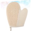 Guantes de Baño Exfoliantes de Lino Beige PLAFOPE 2 Piezas