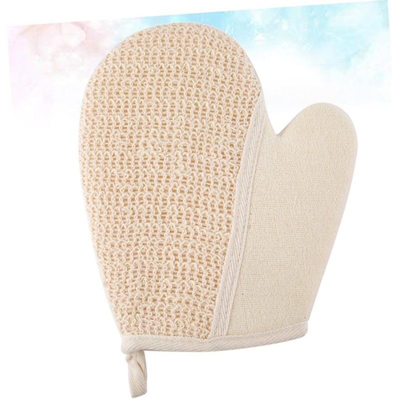 Guantes de Baño Exfoliantes de Lino Beige PLAFOPE 2 Piezas