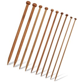 10PCS Knitting Needles,Bamboo Knitting Needles,Wooden Knitting Needles,Huge Knitting Needle for Blanket Scarf and Larger Knitting Project,It Feels Smooth and Light.