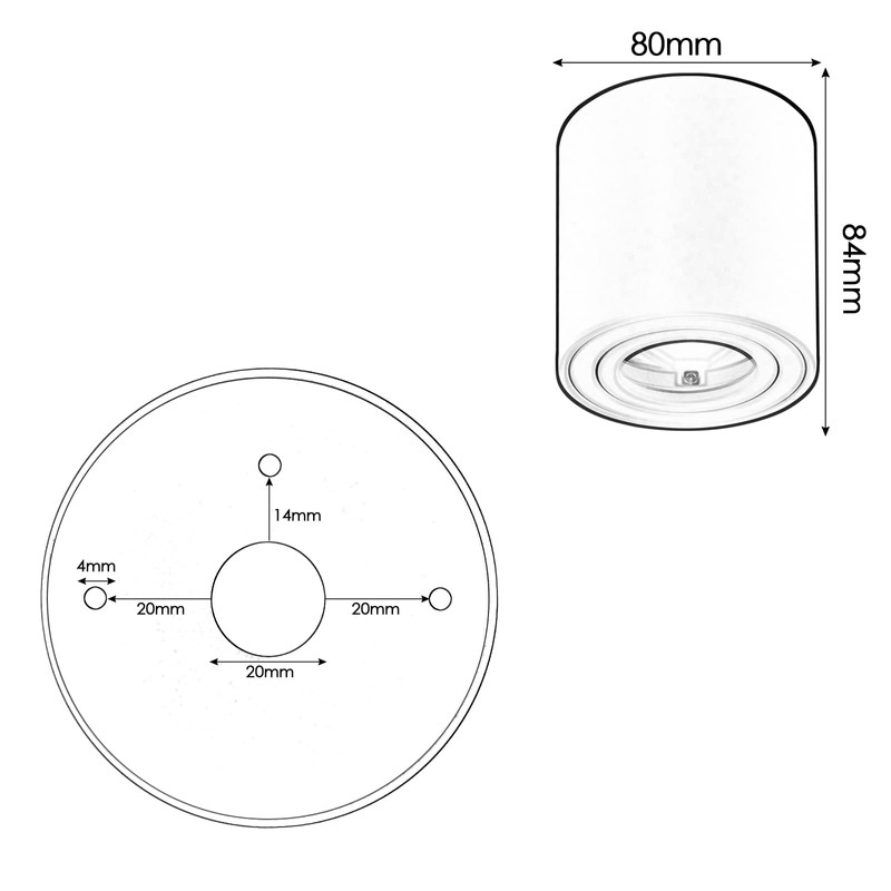 Gleonlux LED Surface-Mounted Spotlight, Flat Swivelling Spot Light, 230 V