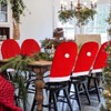 4PCS Velvet Christmas Red Hat Chair Covers Xmas Chair Back