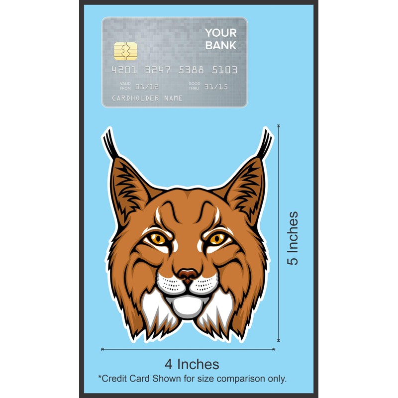 StickerTalk Bobcat Vinyl Sticker, 4 inches by 5 inches