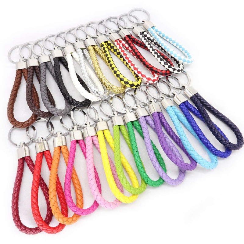 Choose Color Keyring Braided Strap, Leather Strap, Leather Key Chain,