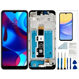 Qinqiyue for Motorola G Pure Screen Replacement for Moto G Pure LCD Screen Replacement Black with Frame for G Pure XT2163DL XT2163-4 Display Touch Screen Assembly Repair Parts