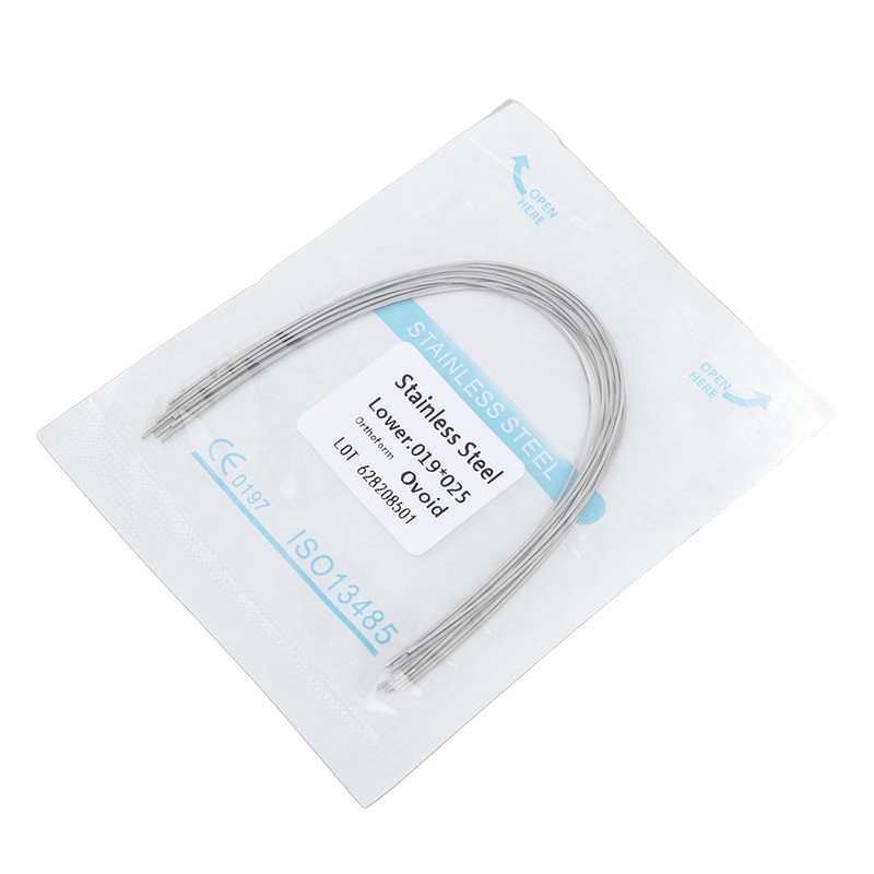 50pcs Stainless Steel Orthodontic Arch Wire Elastic Dental Orthodontic Rectangular