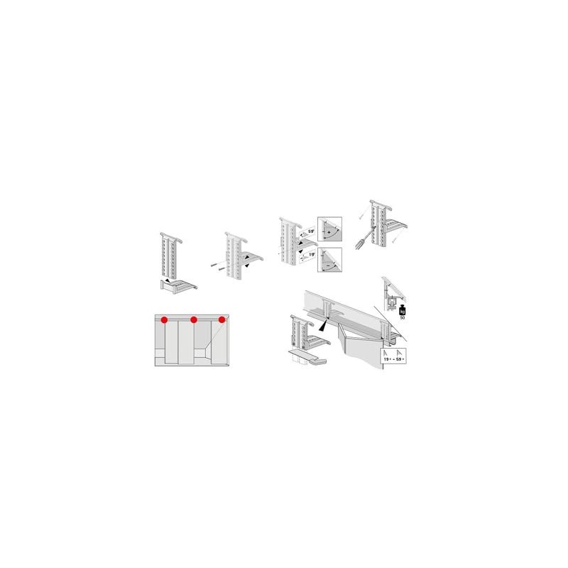 Hettich Roof sloping adaptor, 50 kg/pair, plastic, 9219926