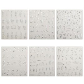 6 Sheets Lines Nail Art Stickers Decals Silver Stripe Line Nail Decals 3D Self-Adhesive Abstract Marble Wave Nail Design Holographic Irregular Line Nails Supplies Nail Accessories for Women Nail Decor