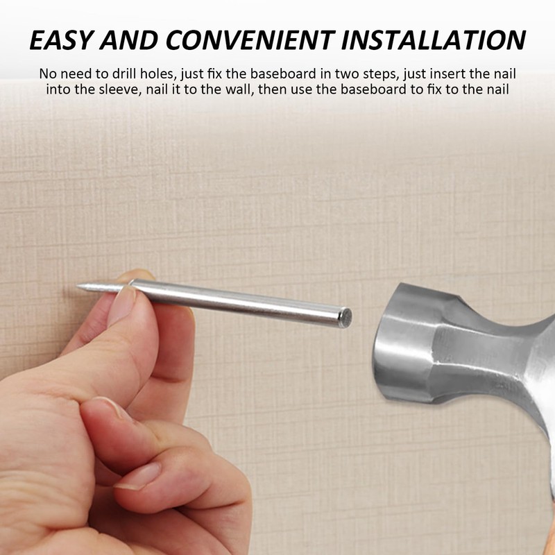 100pcs Double Headed Skirting Boards, 1 Mounting Sleeve, 1 Storage