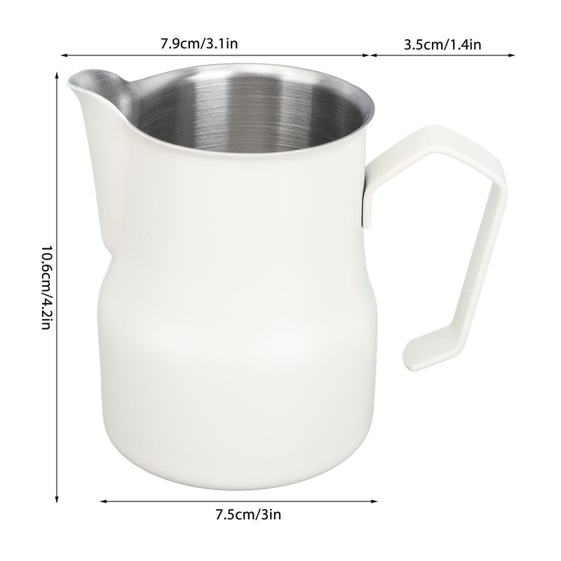 Milk Frother Cup 350ml 304 Stainless Steel Pointed Mouth Foaming