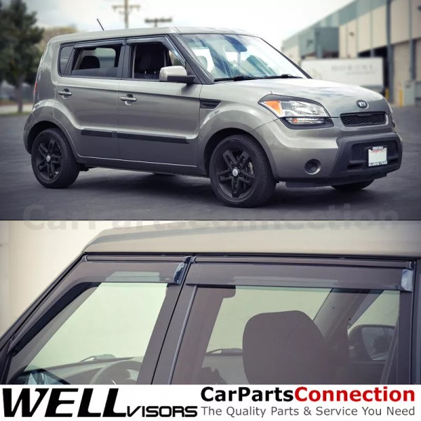 WellVisors Window Visors 10-13 For Kia Soul Side Deflectors Deflectors