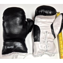 last punch BOXING GLOVES 16oz. Traditional Black Boxing Gloves - Last Punch