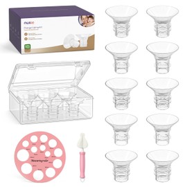 Nuliie 10PCS Flange Sizing kit 14/15/16/17/18mm for 24mm Flange/Shield of Most Pumps, BPA-Free Flange Inserts, Compatible with Momcozy/Elvie/Spectra/Bellababy/TSRETE/Nuliie Breast Pumps