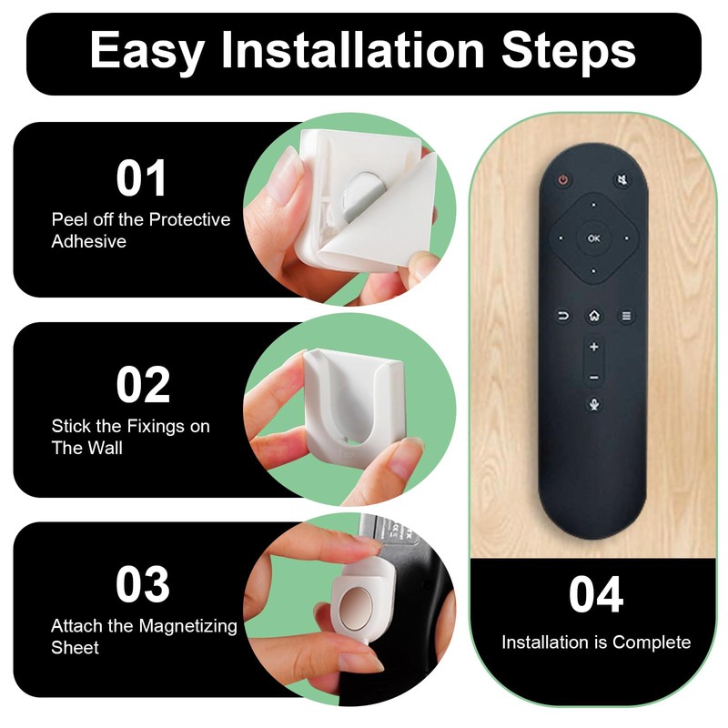5Pcs Remote Control Holder Wall Mounted, Magnetic Wall Mounted Remote