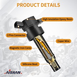 AISHAN Set of 4 Ignition Coil Pack and Iridium Spark Plugs Compatible with 2012-2019 Kia Rio Soul Hyundai Accent Veloster L4 1.6L| Replace# UF652 273012B100