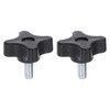 sourcing map 2pcs Star Knobs M6 x 12mm Male Thread