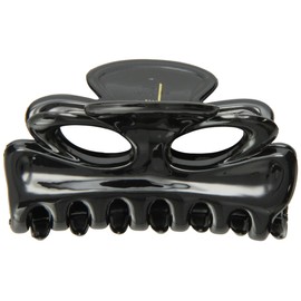 Caravan Large Rounded Teeth Cats Eyes Opening Hair Claw Black