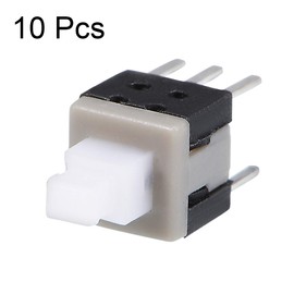 sourcing map 5.8x5.8x10mm PCB DIP Mounting Tact Tactile Push Button Switch Latching 6 Pin 10PCS