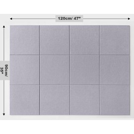 DECORITA Felt Wall Tiles | Large Cork Board Alternative | Aesthetic Felt Bulletin Board for Office, Home & Classroom | Large Cork Boards for Walls Pinboard (12-Pack) | Purple