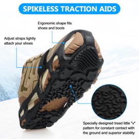Spikeless Ice Cleats Snow Traction Cleats Anti-Slip Crampons Ice Grippers for Shoes and Boots Slip On Ice Traction Devices Aids Footwear for Indoor and Outdoor
