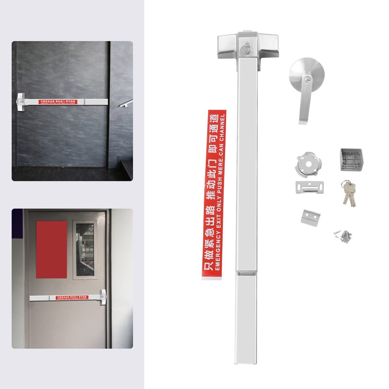 CeRaBuRET Silver Panic Bar Exit Device, Push Bar for Exit