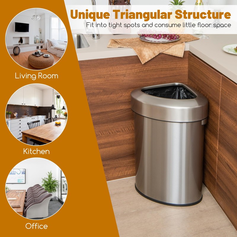 S AFSTAR Corner Trash Can 16 Gallon/60 L, Kitchen Garbage