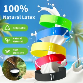 Fitness Bands, Set of 5, Resistance Bands with 5 Resistance Levels, Natural Latex Resistance Bands, Exercise Bands for Muscle Building, Pilates, Yoga and Fitness