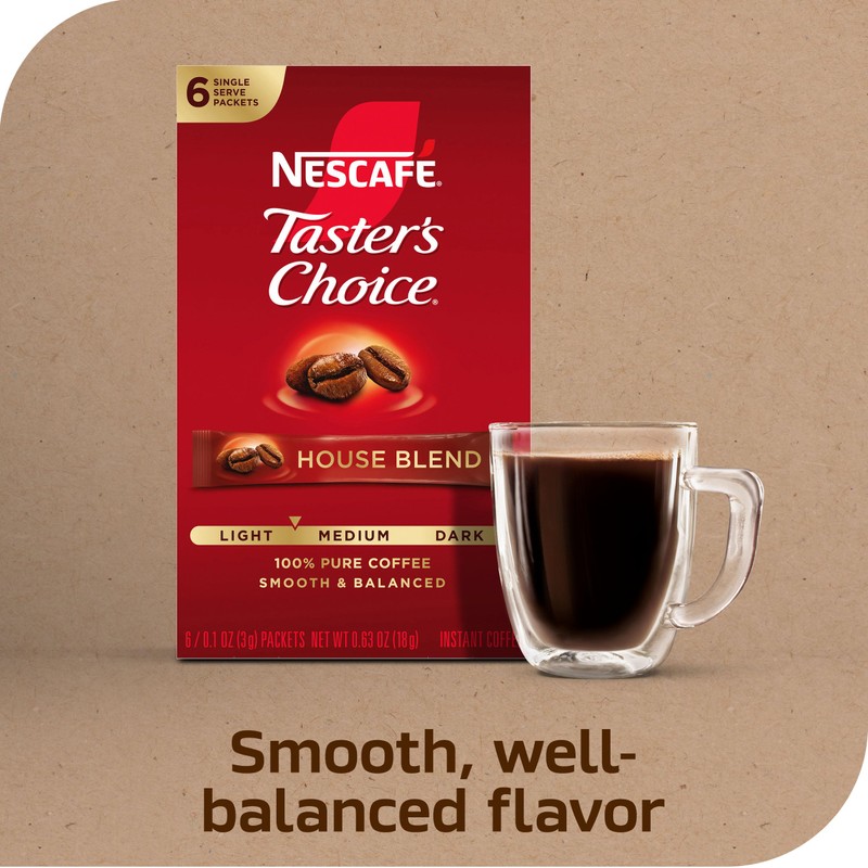 NESCAFÉ Taster's Choice, Instant Coffee Packets, Light Medium Roast Coffee,