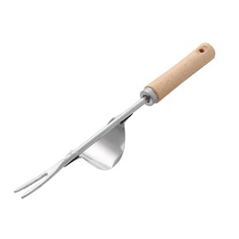 Voarge Weeder Stainless Steel, Hand Weeder for the Garden, Root Weeder with Wooden Handle, Manual Weeder for Digging, Weeding, Loosening