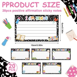 HCEWSBFD 24 Pcs Back to School Composition Inspirational Sticky Notes First Day of School Motivational Notepads Appreciation Sticky Notes Novelty Memo Pads,Back to Schoo-l Gift for Teachers Coworkers