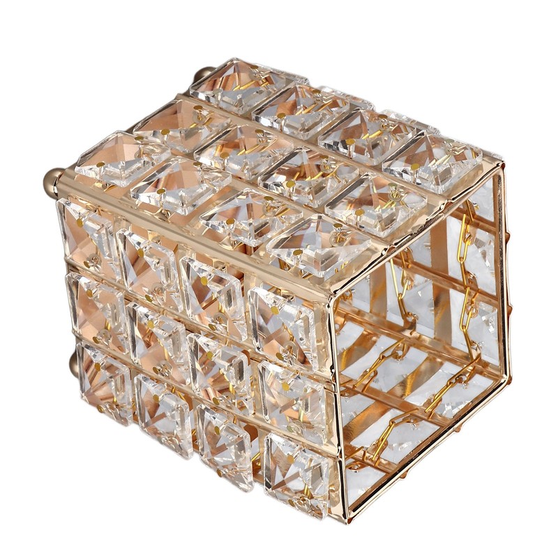European Style Crystal Storage Box Crystal Jewelry Trinket Box Square