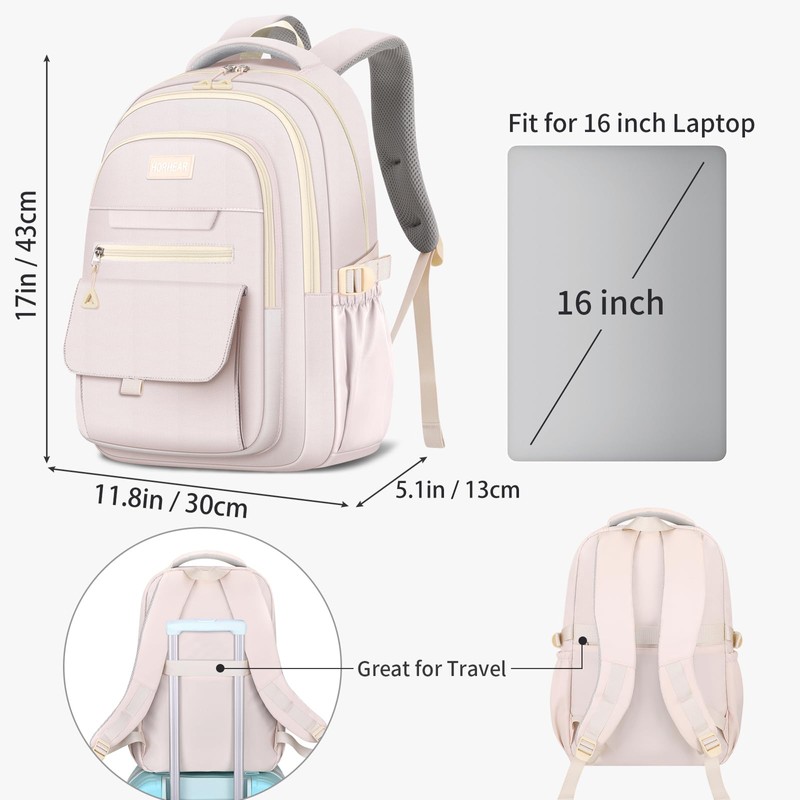 HORHEAR School Backpack for Girls Aesthetic Backpack for Women Cute