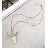 Ladywowu Turquoise Necklace, Bull Necklace Skull Jewelry for Men, December