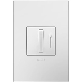Legrand Adorne Whisper Tru-Universal Dimmer Switch, 700W (Incandescent, Halogen, MLV, Fluorescent, ELV, CFL, LED) (with Wall Plate, White, 1)