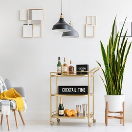 TDIAOL TDIAOL 4FT Artificial Snake Plant - Faux Sansevieria Plants with 8inch Pot, Realistic PE Leaves (Green & Yellow) - Fake Plant for Home, Office, Indoor & Corner Decor