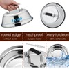 Cheese Melting Dome Set of 3, HaSteeL Stainless Steel Round