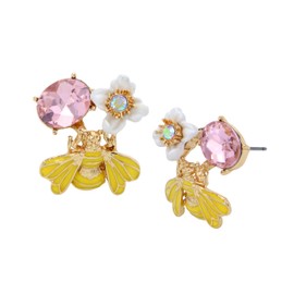 Betsey Johnson Womens Bug Cluster Button Earrings