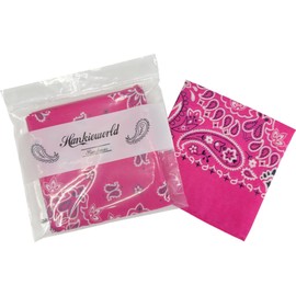HankieWorld Bandanas for Women and Men，3 Pack Super Soft Thin 60s Preium Cotton 22 inch Handkerchiefs(3 Pack-Hot Pink)