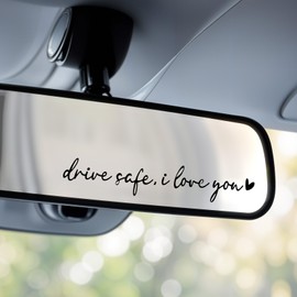 4 Pcs Drive Safe I Love You Rearview Mirror Sticker, Car Stickers for Women, Funny Car Stickers, Car Window Stickers, I Love You Drive Safe Car Mirror Decals for Windows Water Bottles Car Rearview