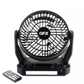 QFX Solar Rechargeable Bluetooth Radio + 3-Speed Cooling Fan + 3-Level LED Light