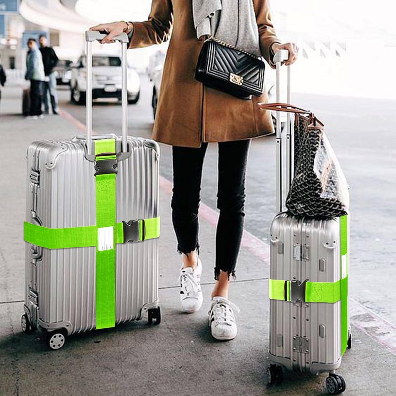 2 Pack Luggage Straps, Adjustable Luggage Straps for Suitcases, Heavy